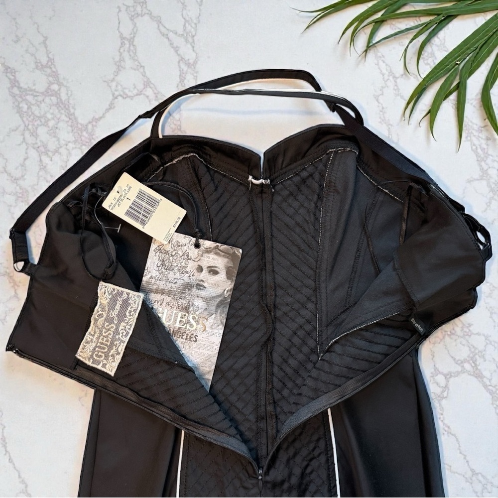 GUESS Los Angeles Y2K Corset-Style Mini Dress – Black (NWT) – Size 1/Small - Picture 8 of 10